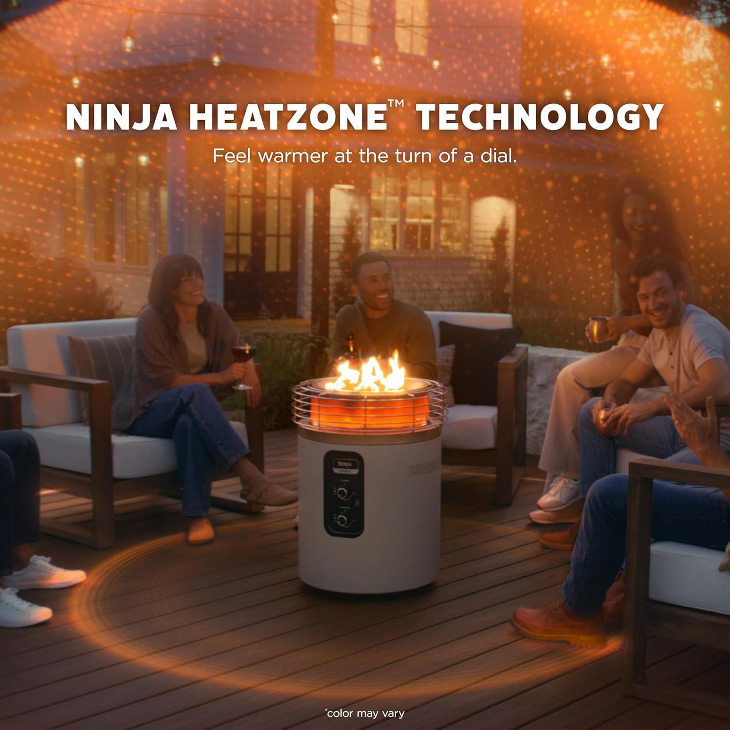 imageNinja Fireside360 Outdoor Heater amp Fire Pit 3 Modes Flame Heat Flame amp Heat Portable for Patio Deck Camping Beach Easy Control Smokeless Flames Push to Start Ignition Stone OF101STCyberspace