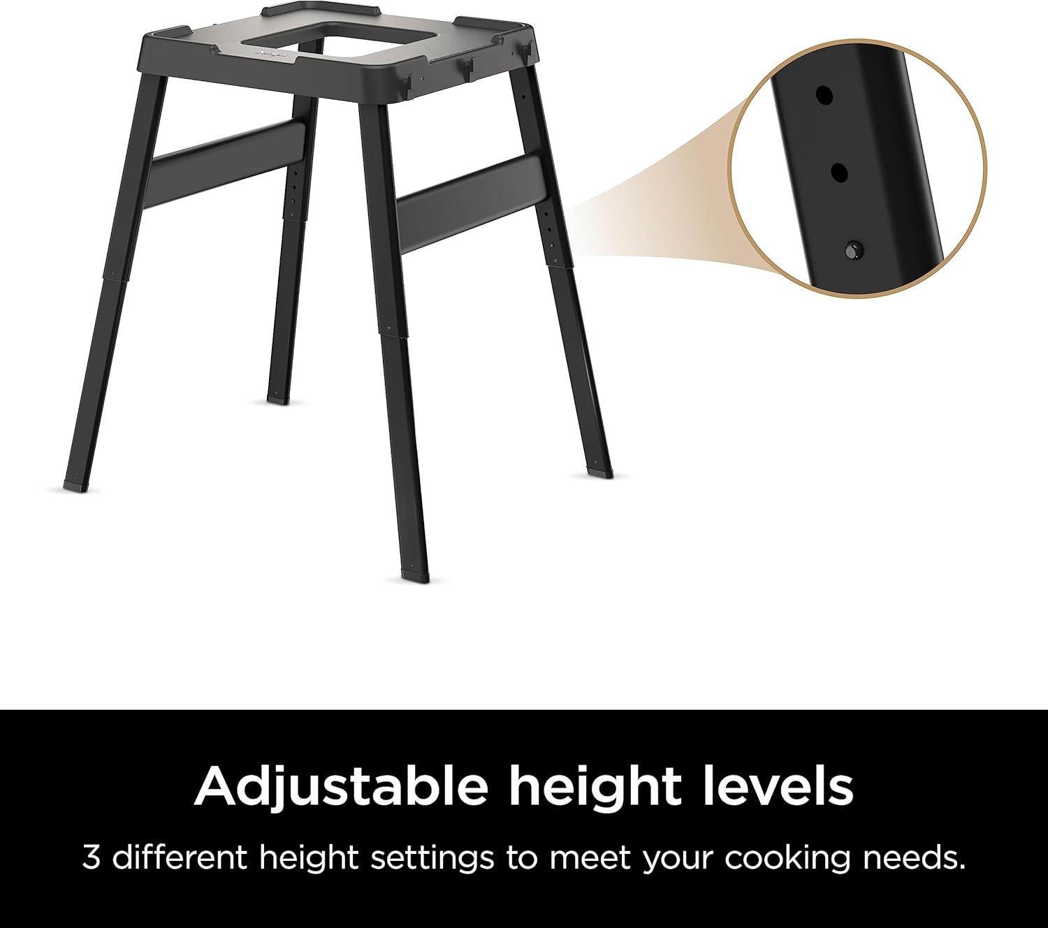 imageNinja Outdoor Side Table and Grill Stand Adjustable Height Weather Resistant Compatible with Ninja Woodfire Collection OG700 OG800 OG900 amp OO100 Series XSKUNSTANDTBLStand