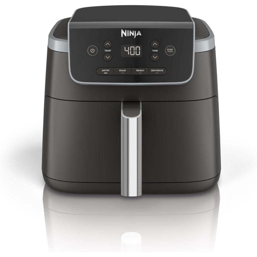 imageNinja Air Fryer Pro 4in1 Capacity 5 m2 47 Litres Outdoor Roast BBQ Heating Drainage BBQ Air Crisp Technology Nonstick Basket and Crispy Griddle Grey