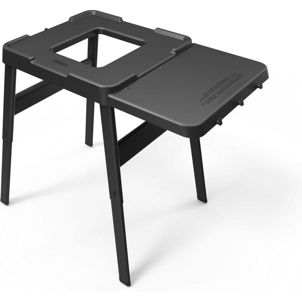 imageNinja Outdoor Side Table and Grill Stand Adjustable Height Weather Resistant Compatible with Ninja Woodfire Collection OG700 OG800 OG900 amp OO100 Series XSKUNSTANDTBLStand with Table