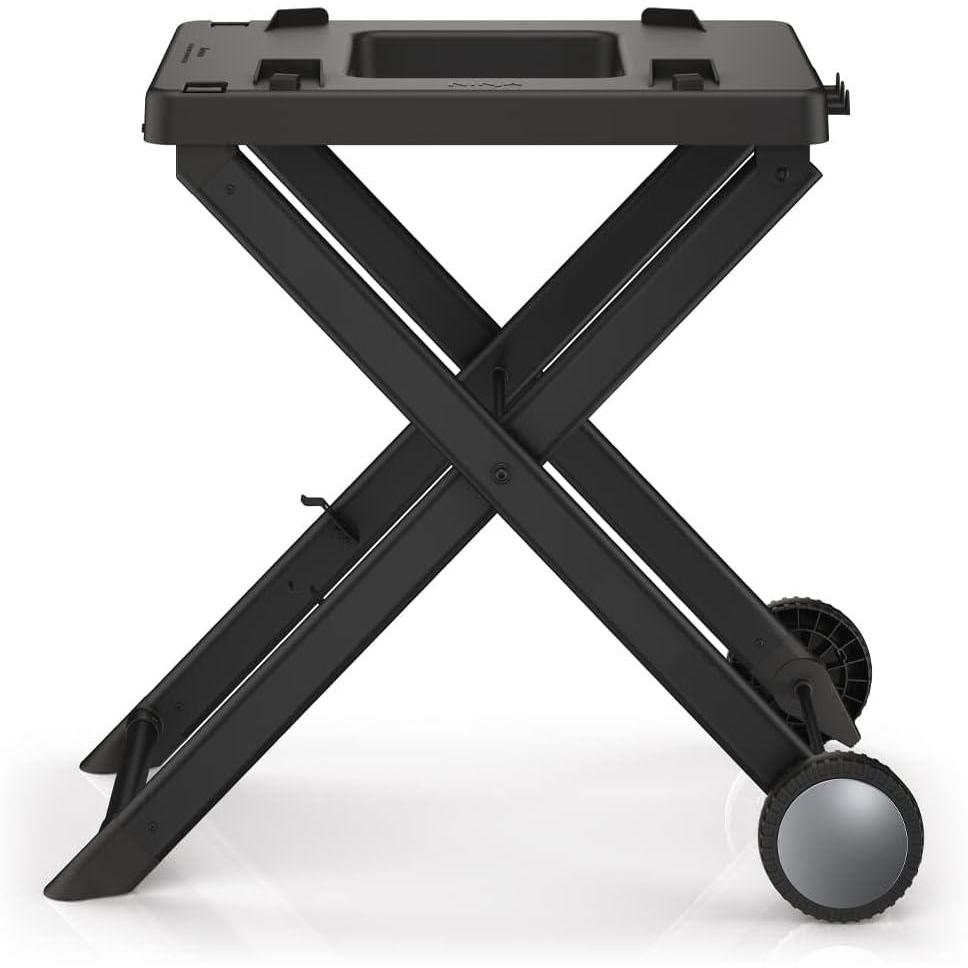 imageNinja XSKSTAND Woodfire Collapsible Outdoor Grill Stand Compatible with Ninja Woodfire Grills OG700 Series Foldable Side Utensil Holder WeatherResistant BlackWorks with OG700 series
