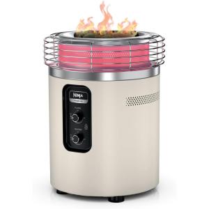 Ninja Fireside360™ Outdoor Heater & Fire Pit | 3 Modes: Flame, Heat, Flame & Heat | Portable for Patio, Deck, Camping, Beach | Easy Control Smokeless Flames | Push to Start Ignition | Stone | OF101ST(Stone)