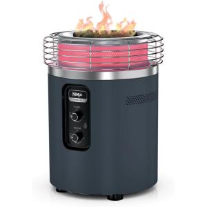 Ninja Fireside360™ Outdoor Heater & Fire Pit | 3 Modes: Flame, Heat, Flame & Heat | Portable for Patio, Deck, Camping, Beach | Easy Control Smokeless Flames | Push to Start Ignition | Stone | OF101ST(Cyberspace)