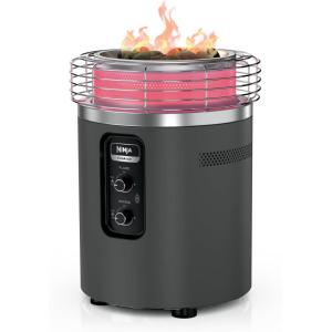 Ninja Fireside360™ Outdoor Heater & Fire Pit | 3 Modes: Flame, Heat, Flame & Heat | Portable for Patio, Deck, Camping, Beach | Easy Control Smokeless Flames | Push to Start Ignition | Stone | OF101ST(Charcoal)