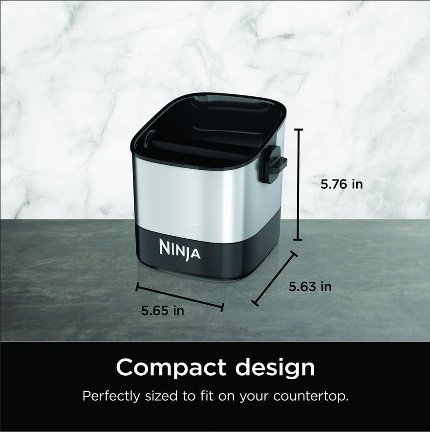 imageNinja Luxe Caf Knock Box Accessories for Espresso Machine Easy amp MessFree Puck Disposal Coffee amp Espresso Grounds Nonslip Base Removable Bar Holds 10 Double Shot Pucks XSKKNOCKBOX