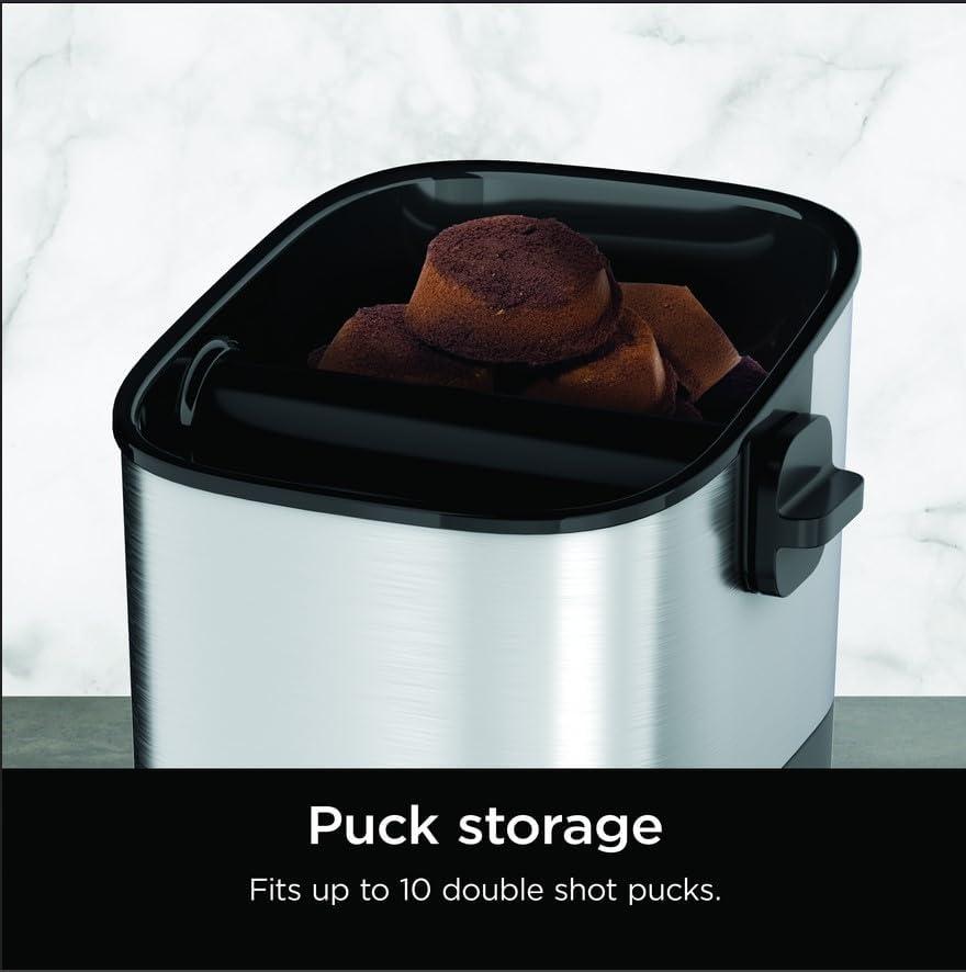 imageNinja Luxe Caf Knock Box Accessories for Espresso Machine Easy amp MessFree Puck Disposal Coffee amp Espresso Grounds Nonslip Base Removable Bar Holds 10 Double Shot Pucks XSKKNOCKBOX
