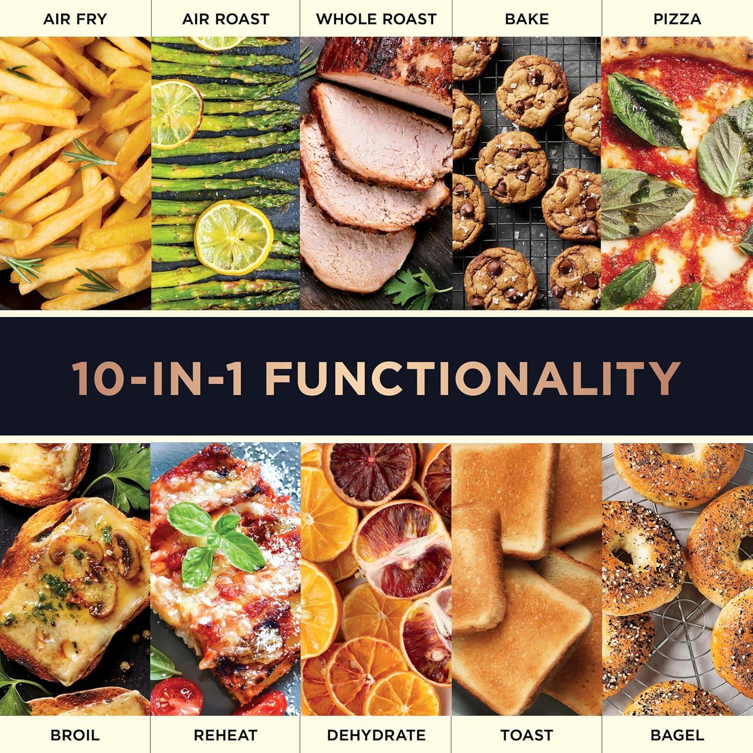 imageNinja French Door Premier Air Fryer Convection Oven Toaster 5qt Air Fry Basket Sheet Pan Wire Rack Broil Rack PFASfree Cooking Surface Dishwashersafe Accessories FO101 NEW