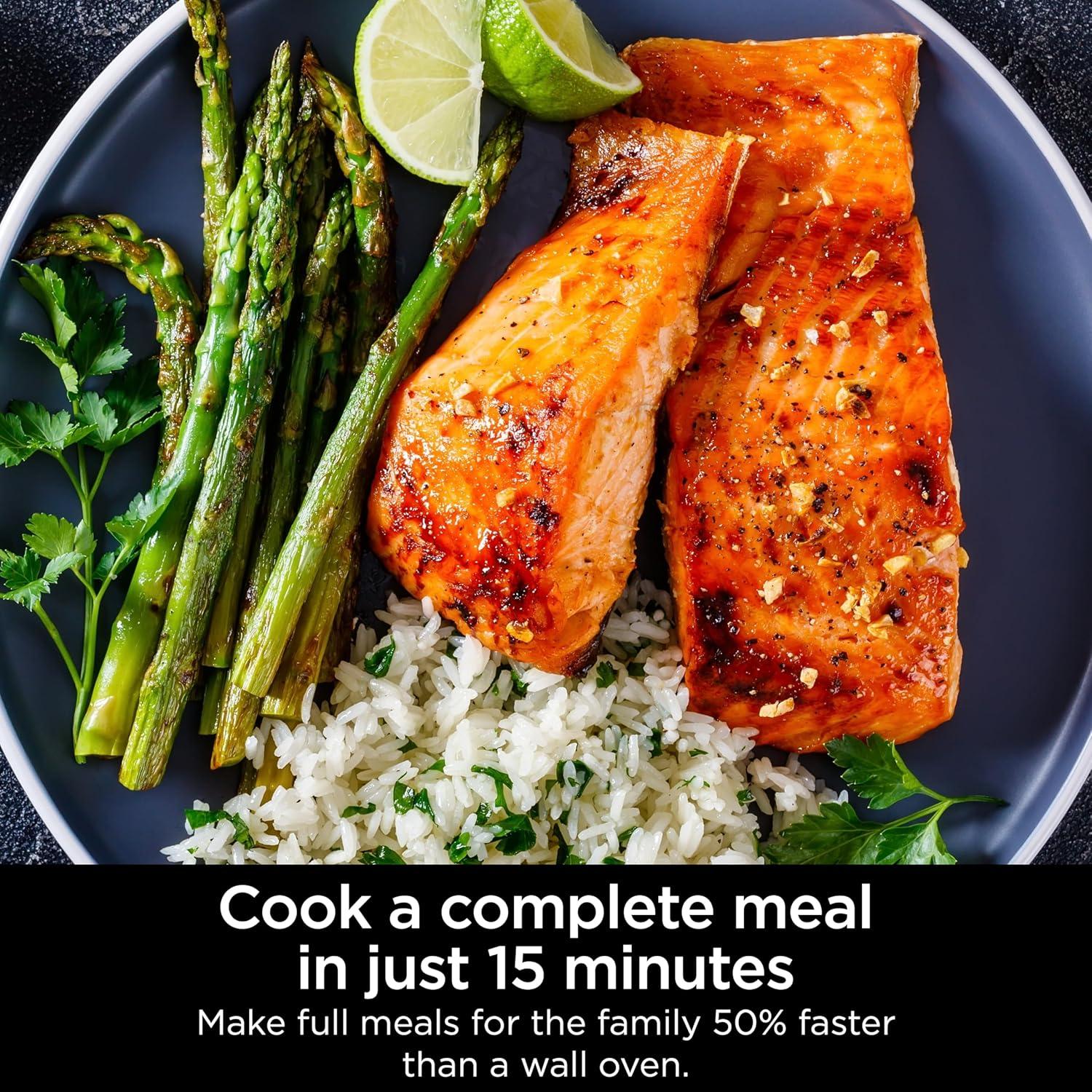 imageNinja Combi AllinOne Multicooker Oven amp Air Fryer Complete Meals in 15 Mins 14in1 Functions Combi Cooker Air Fry Bake Roast Slow Cook and More 3 Accessories Stainless Steel SFP701Multicooker