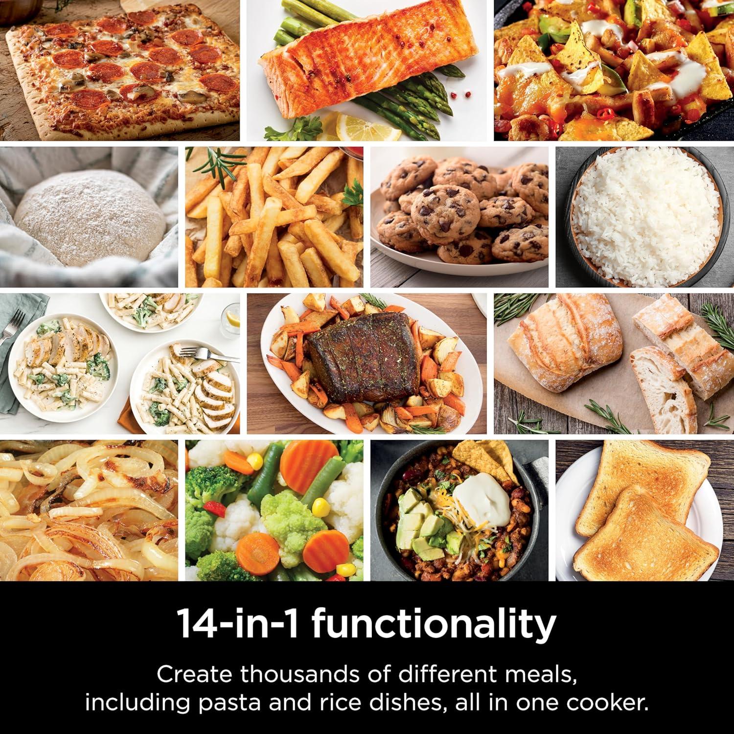 imageNinja Combi AllinOne Multicooker Oven amp Air Fryer Complete Meals in 15 Mins 14in1 Functions Combi Cooker Air Fry Bake Roast Slow Cook and More 3 Accessories Stainless Steel SFP701Multicooker