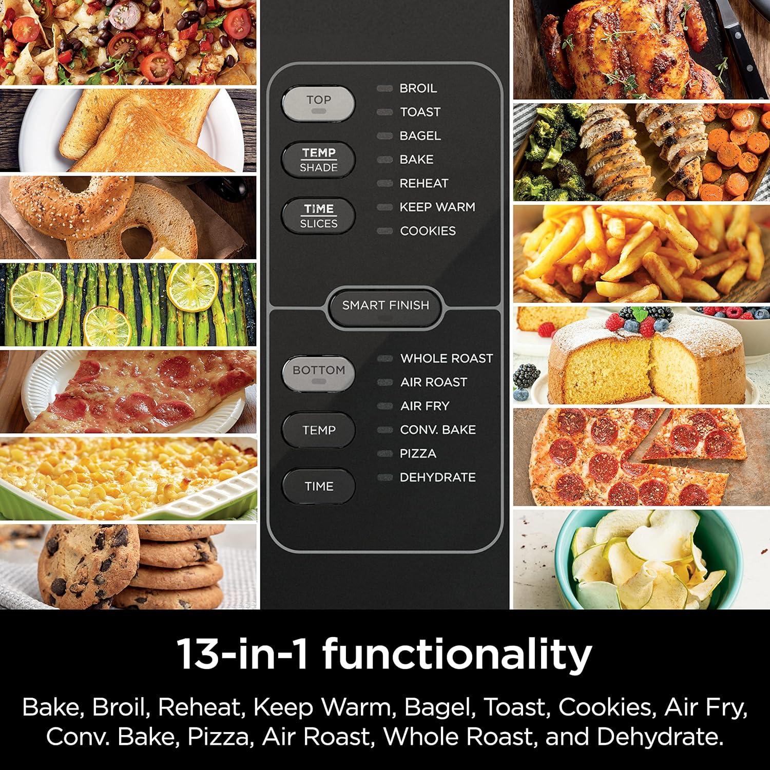 imageNinja Double Oven with FlexDoor FlavorSeal amp Smart Finish Air Fry Bake Roast Toast Fry Pizza Convection Oven 13in1 Black DCT402BK