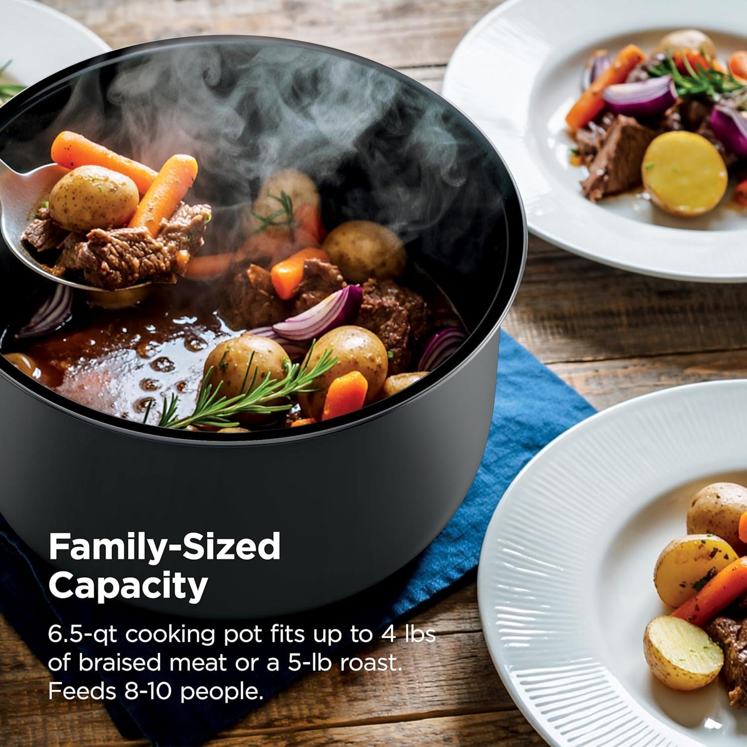 imageNinja HyperHeat 9in1 65qt Pressure Cooker Steams Slow Cooks Sears Sauts Sous Vide Yogurt amp More With SimpliServe Pot Powerful 1200Watt Grey PC201GYGrey