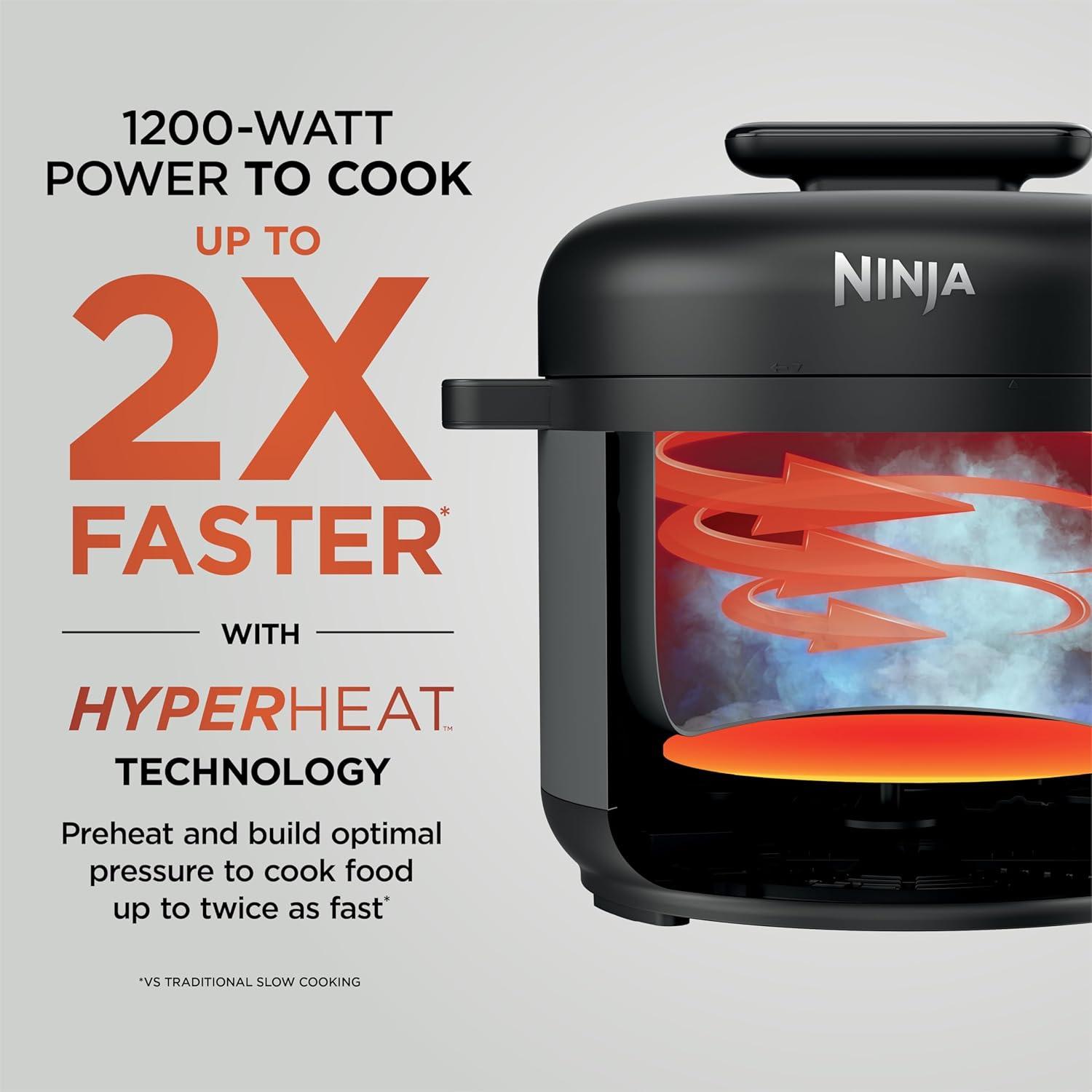 imageNinja HyperHeat 9in1 65qt Pressure Cooker Steams Slow Cooks Sears Sauts Sous Vide Yogurt amp More With SimpliServe Pot Powerful 1200Watt Grey PC201GYGrey