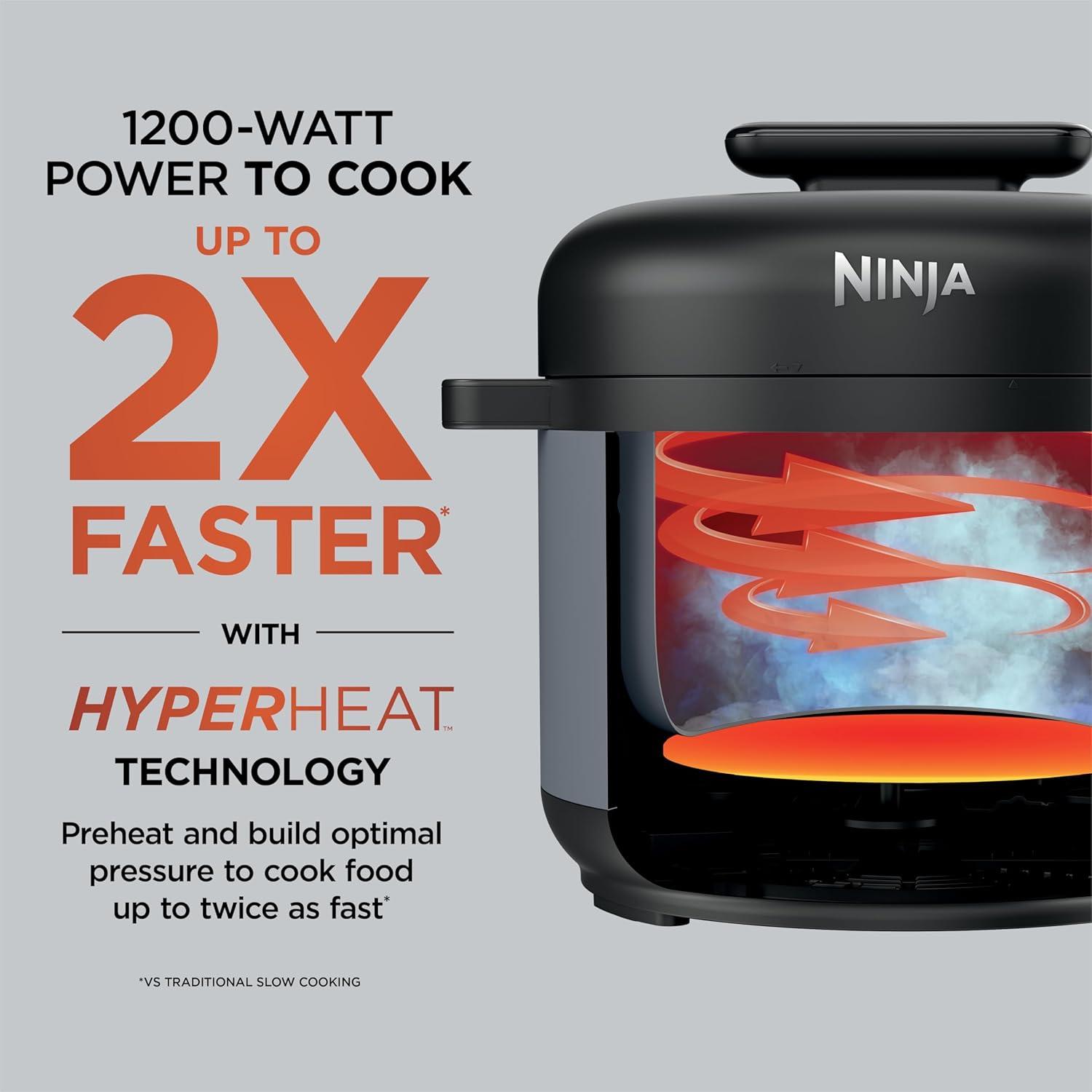 imageNinja HyperHeat 9in1 65qt Pressure Cooker Steams Slow Cooks Sears Sauts Sous Vide Yogurt amp More With SimpliServe Pot Powerful 1200Watt Grey PC201GYStone Purple