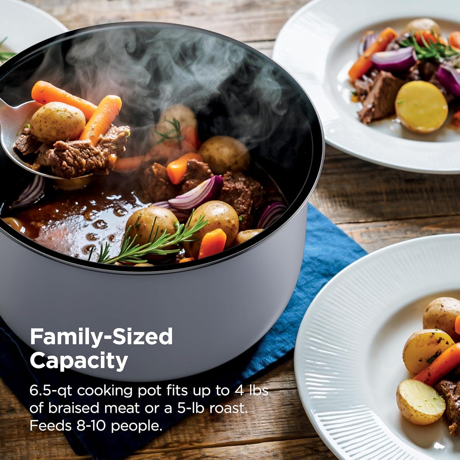 imageNinja HyperHeat 9in1 65qt Pressure Cooker Steams Slow Cooks Sears Sauts Sous Vide Yogurt amp More With SimpliServe Pot Powerful 1200Watt Grey PC201GYWhite
