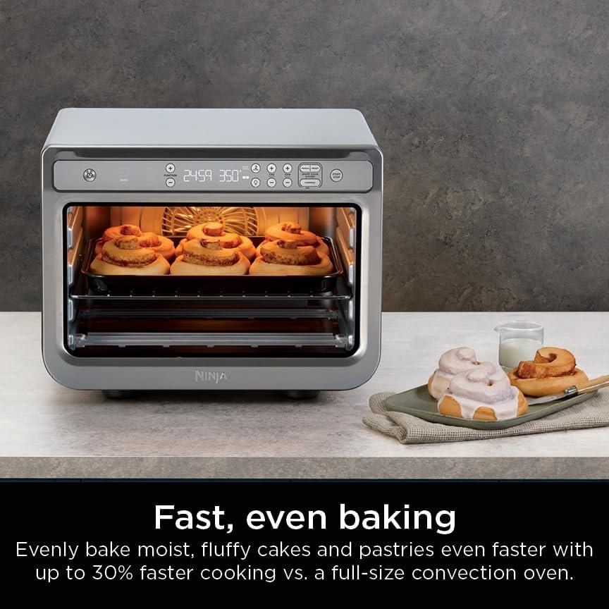 imageNinja Prestige Smart XL with Pro Cook System 10in1 Air Fry Digital Countertop Convection Toaster Oven with Air Fry Air Roast Broil amp Bake Pro Cook Thermometer 1800 Watts Stainless Steel DT551Stainless 10in1 with Thermometer