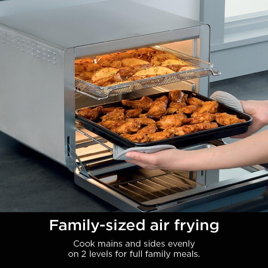 imageNinja Prestige Smart XL with Pro Cook System 10in1 Air Fry Digital Countertop Convection Toaster Oven with Air Fry Air Roast Broil amp Bake Pro Cook Thermometer 1800 Watts Stainless Steel DT551Stainless 10in1 with Thermometer