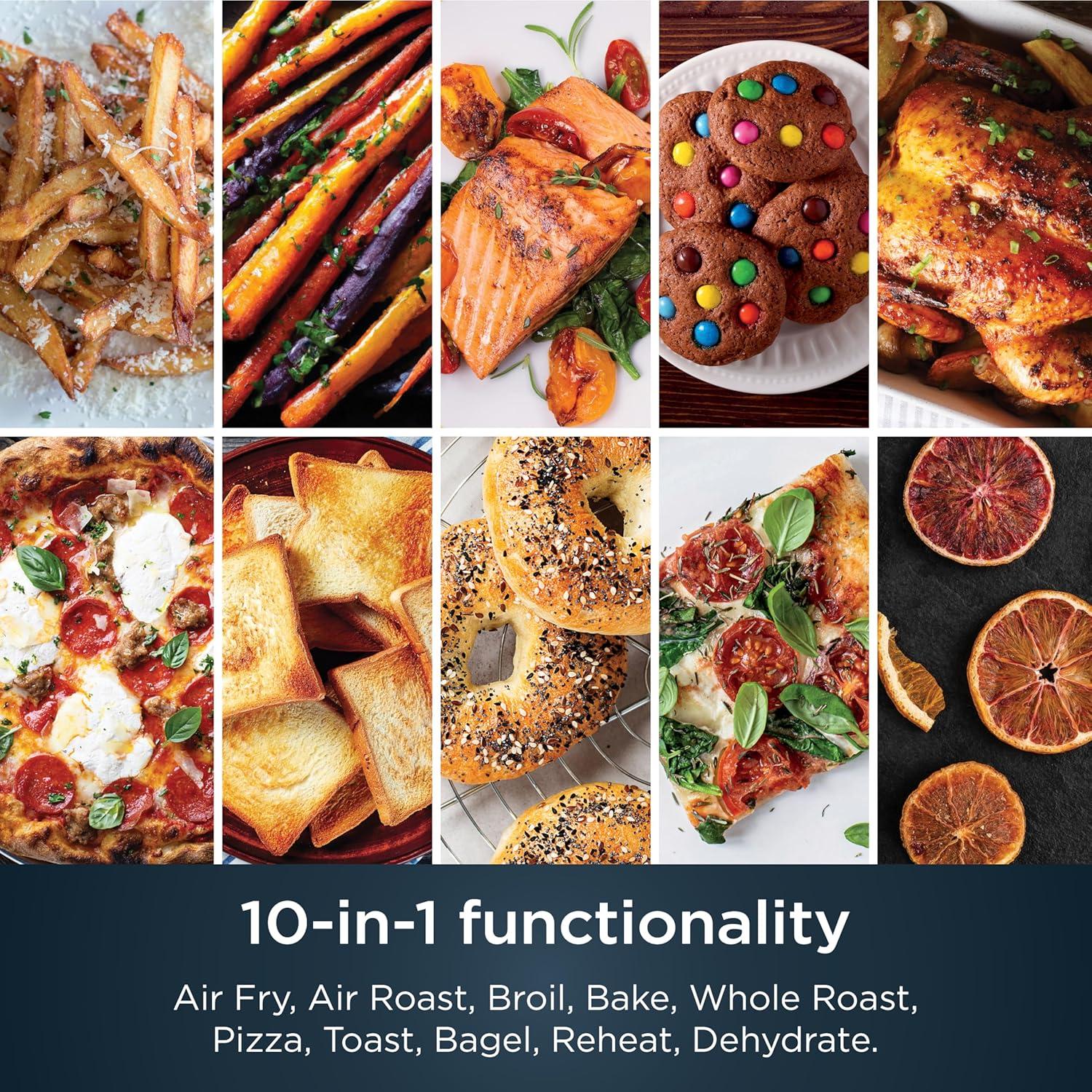 imageNinja Prestige Smart XL with Pro Cook System 10in1 Air Fry Digital Countertop Convection Toaster Oven with Air Fry Air Roast Broil amp Bake Pro Cook Thermometer 1800 Watts Stainless Steel DT551Stainless 10in1