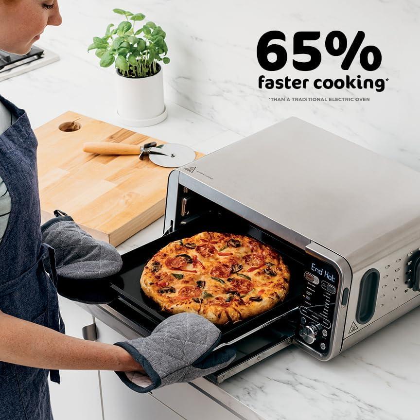 imageNinja Toaster Oven Air Fryer Thermometer Toaster Oven Air Fryer Combo Stainless Steel Quick meals Fries Frozen Food Air Fry Dehydrate Reheat 13in1Less Oil Flip Away Oven Foodi SP35113in1 with Thermometer