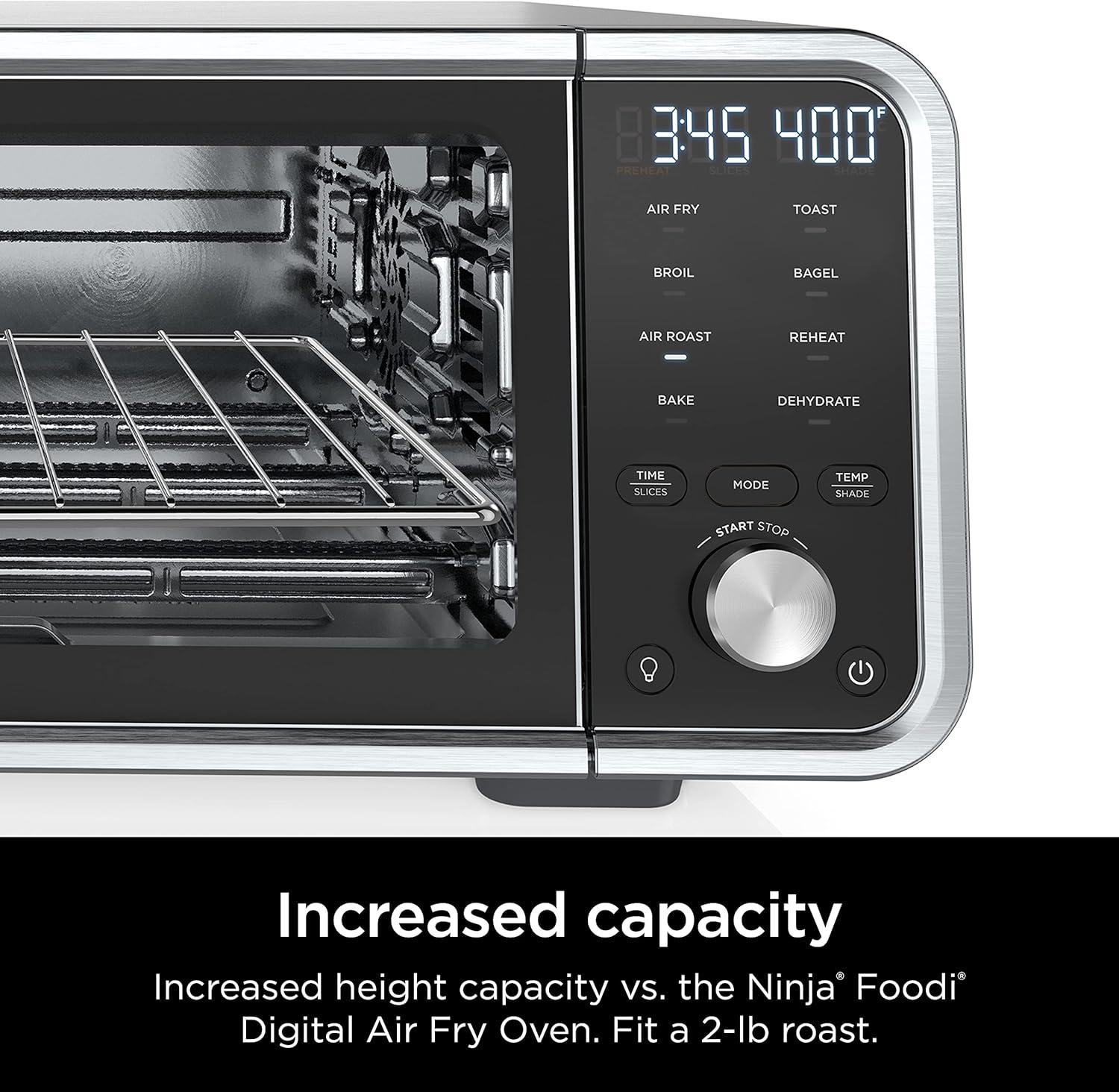 imageNinja Toaster Oven Air Fryer Thermometer Toaster Oven Air Fryer Combo Stainless Steel Quick meals Fries Frozen Food Air Fry Dehydrate Reheat 13in1Less Oil Flip Away Oven Foodi SP3518in1