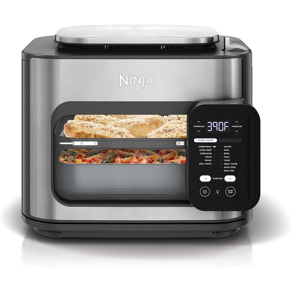 imageNinja Combi AllinOne Multicooker Oven amp Air Fryer Complete Meals in 15 Mins 14in1 Functions Combi Cooker Air Fry Bake Roast Slow Cook and More 3 Accessories Stainless Steel SFP701Multicooker