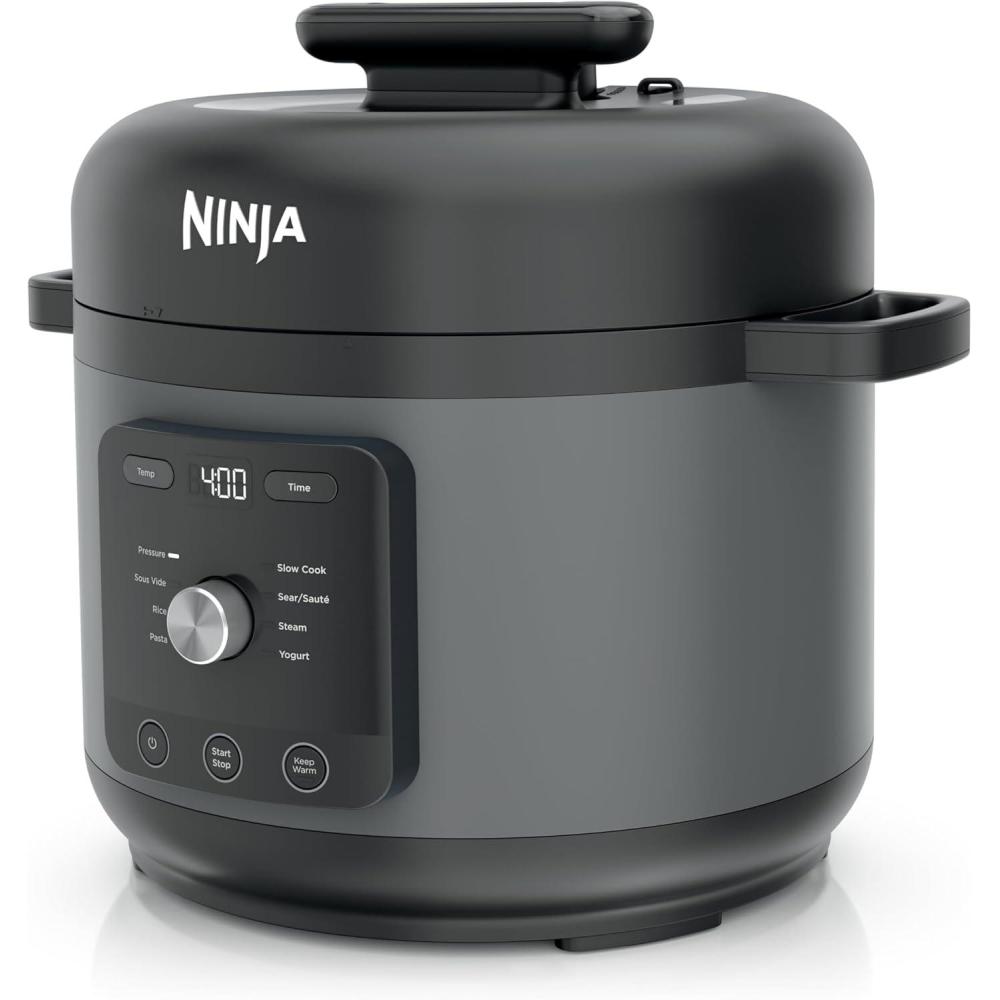 imageNinja HyperHeat 9in1 65qt Pressure Cooker Steams Slow Cooks Sears Sauts Sous Vide Yogurt amp More With SimpliServe Pot Powerful 1200Watt Grey PC201GYGrey