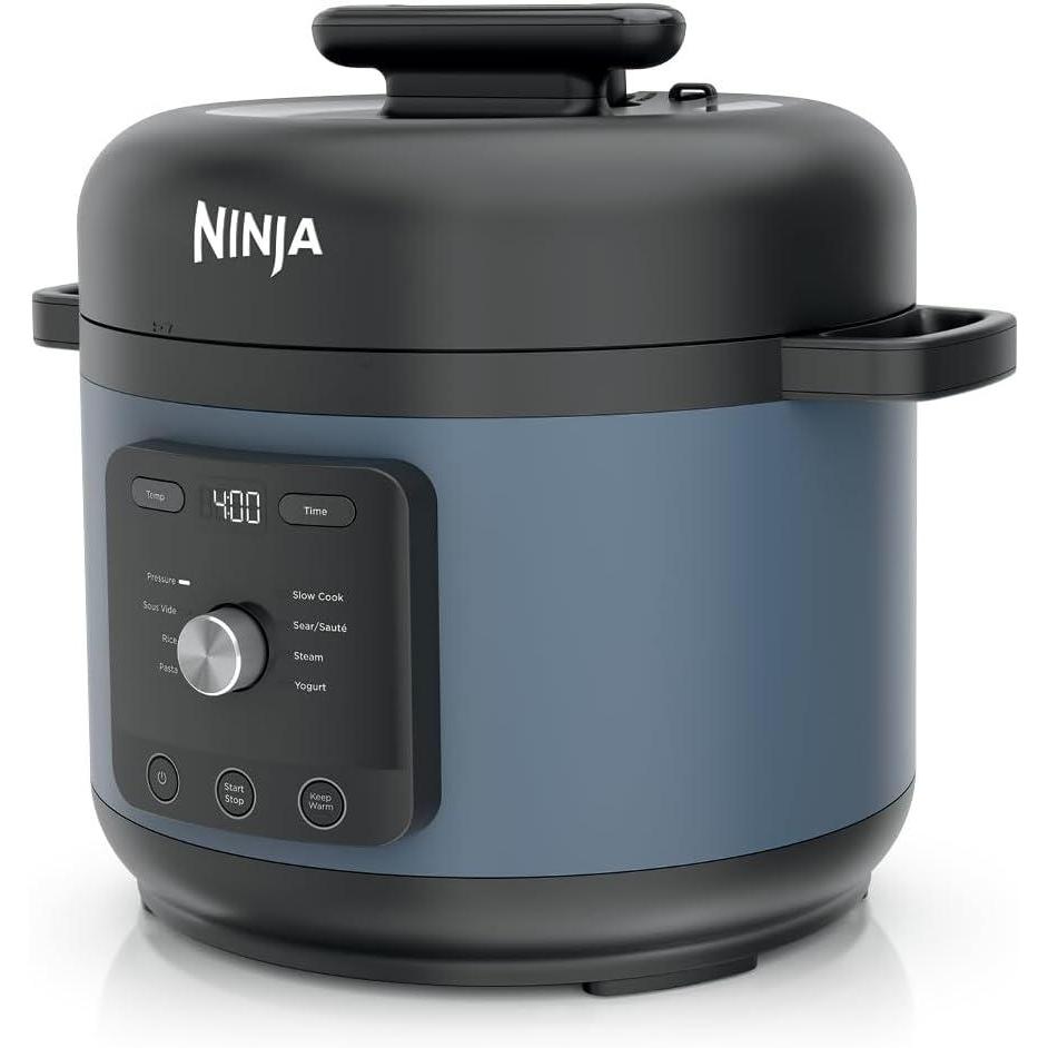 imageNinja HyperHeat 9in1 65qt Pressure Cooker Steams Slow Cooks Sears Sauts Sous Vide Yogurt amp More With SimpliServe Pot Powerful 1200Watt Grey PC201GYBlue Macaron