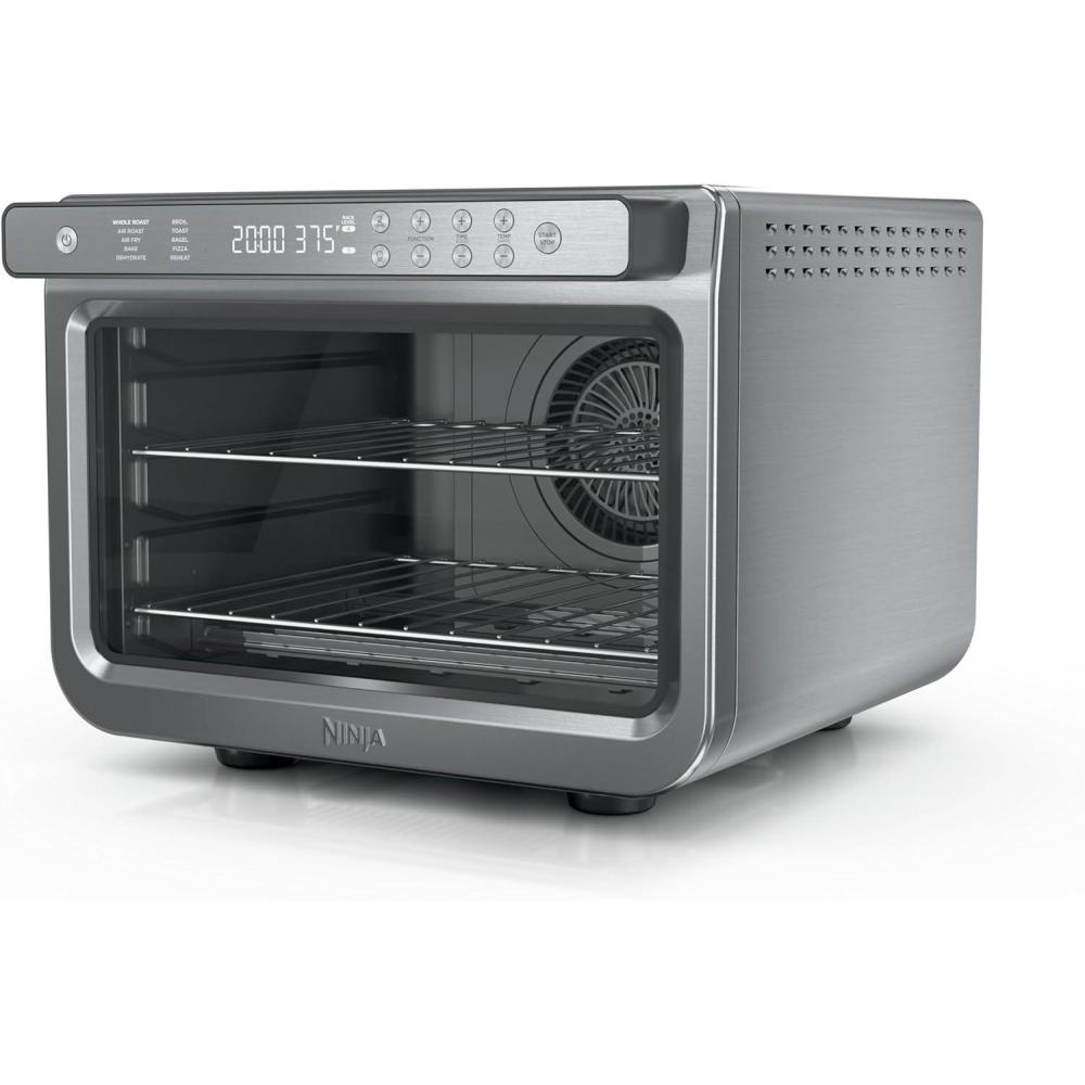 imageNinja Prestige Smart XL with Pro Cook System 10in1 Air Fry Digital Countertop Convection Toaster Oven with Air Fry Air Roast Broil amp Bake Pro Cook Thermometer 1800 Watts Stainless Steel DT551Stainless 10in1