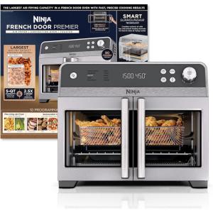 Ninja | French Door Premier | Air Fryer, Convection Oven, Toaster | 5-qt Air Fry Basket, Sheet Pan, Wire Rack, Broil Rack | PFAS-free Cooking Surface, Dishwasher-safe Accessories | FO101 (NEW)
