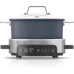 Ninja® 12-in-1 PossibleCooker™ PLUS | 8.5-qt – Sous Vide & Proof Multi-Cooker | Slow Cooker, Dutch Oven & More | Glass Lid & Integrated Spoon | Nonstick | Oven Safe Pot to 500°F | Black | MC1010(Midnight Blue)