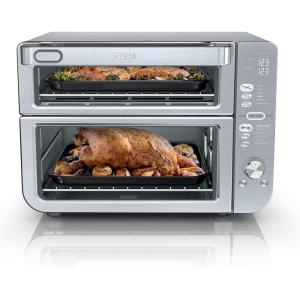 Ninja Air Fryer Toaster Oven Combo | Double Stack XL | 12-in-1 | Fits 4.5 lb Chicken & 6lbs of Wings | Smart Finish Cook 2 Different Meals at Same Time | Countertop Oven | Stainless Steel | DCT601(Stainless 12-in-1)