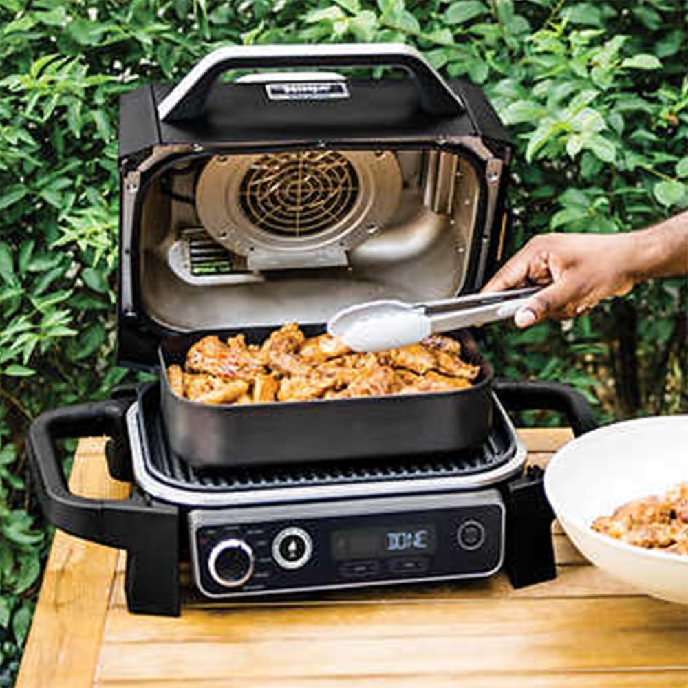 imageNinja OG705CO Woodfire Outdoor Grill and Smoker Black RenewedBlack