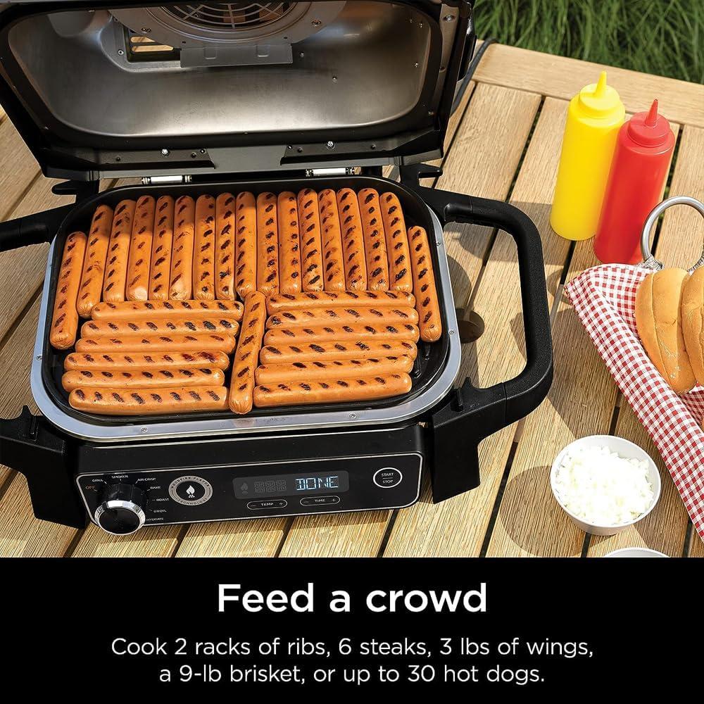imageNinja OG705CO Woodfire Outdoor Grill and Smoker Black RenewedGrey