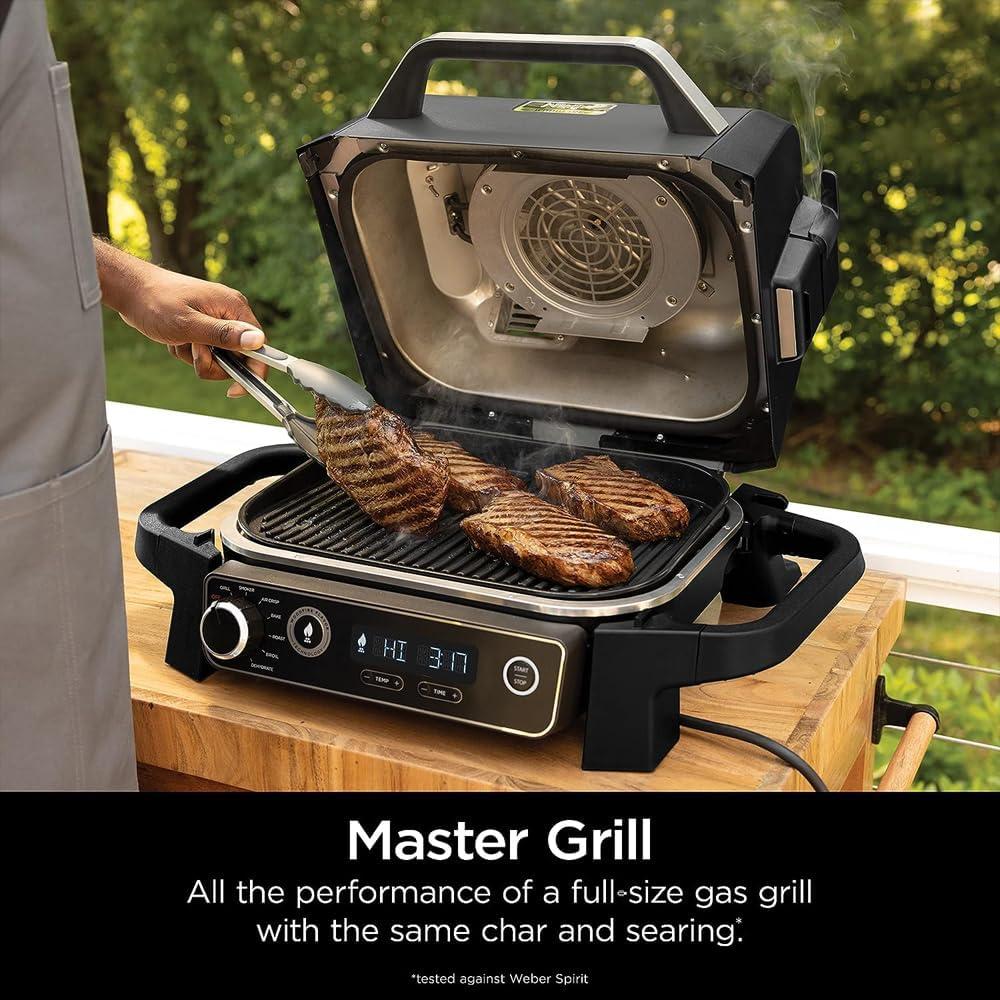 imageNinja OG705CO Woodfire Outdoor Grill and Smoker Black RenewedGrey