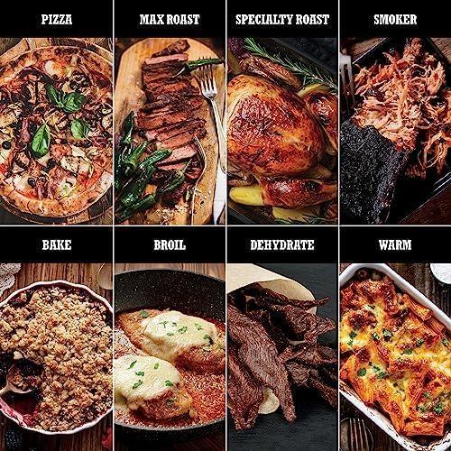 imageNinja OO101 Woodfire 8in1 Outdoor Oven Pizza Oven 700F BBQ Smoker Portable Electric Terracotta Red with XSKOPPL Pizza PeelXSKOCVR Cover XSKOP2R Woodfire PelletsStarter Oven Cover Peel Pellets