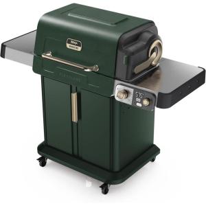 Ninja FlexFlame Grill and Smoker | Electric and Propane Grill, Roaster, BBQ Grill | 5-in-1 Cooking System | 3 Burner | Digital Control | Outdoor Cooking, Griddle, Pizza Maker | Blue | PG301BL(Green)