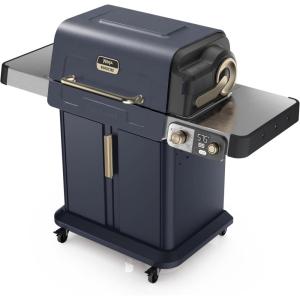 Ninja FlexFlame Grill and Smoker | Electric and Propane Grill, Roaster, BBQ Grill | 5-in-1 Cooking System | 3 Burner | Digital Control | Outdoor Cooking, Griddle, Pizza Maker | Blue | PG301BL(Blue)