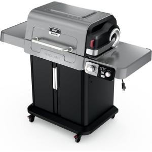 Ninja FlexFlame Grill and Smoker | Electric and Propane Grill, Roaster, BBQ Grill | 5-in-1 Cooking System | 3 Burner | Digital Control | Outdoor Cooking, Griddle, Pizza Maker | Blue | PG301BL(Stainless Steel)