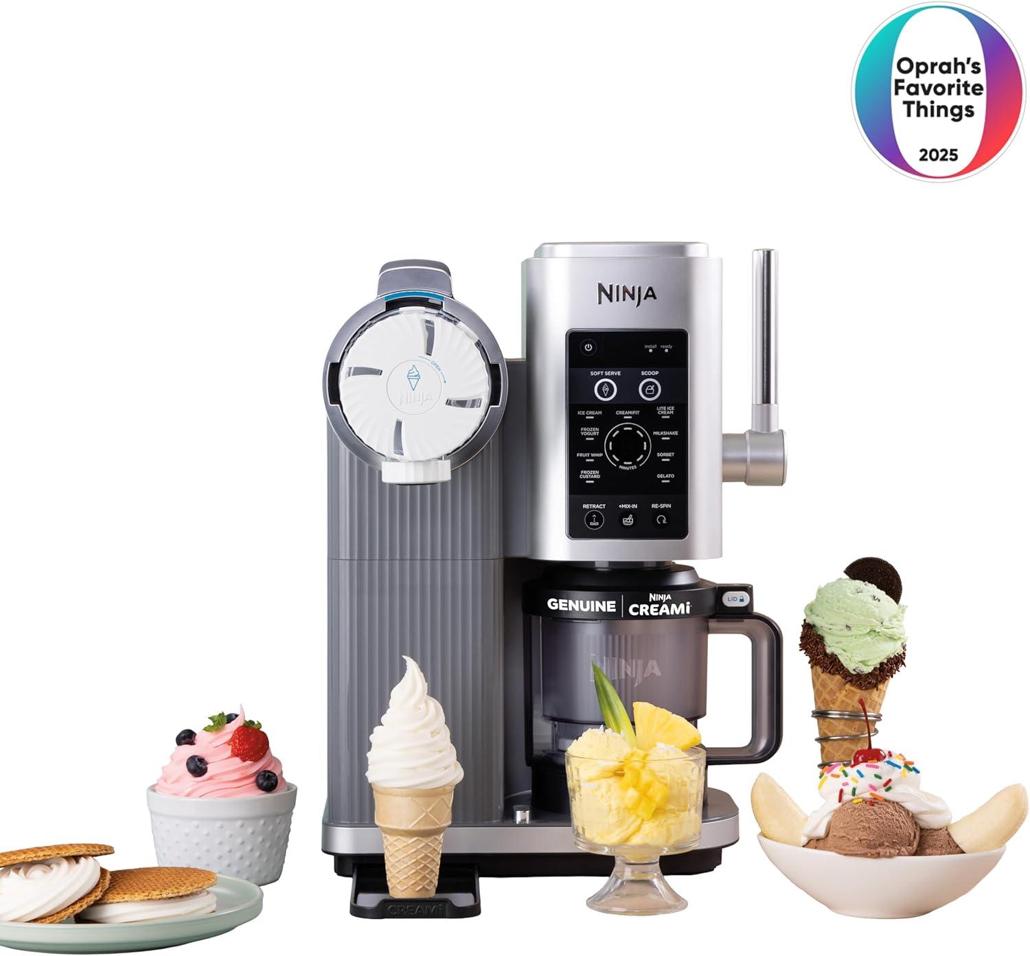 imageNinja CREAMi Scoop amp Swirl Ice Cream Maker Soft Serve Desserts Sorbet Milkshakes Frozen Yogurt and More 13in1 Programs Includes Handle and Two 16 oz 2in1 Pints NC701CREAMi Swirl