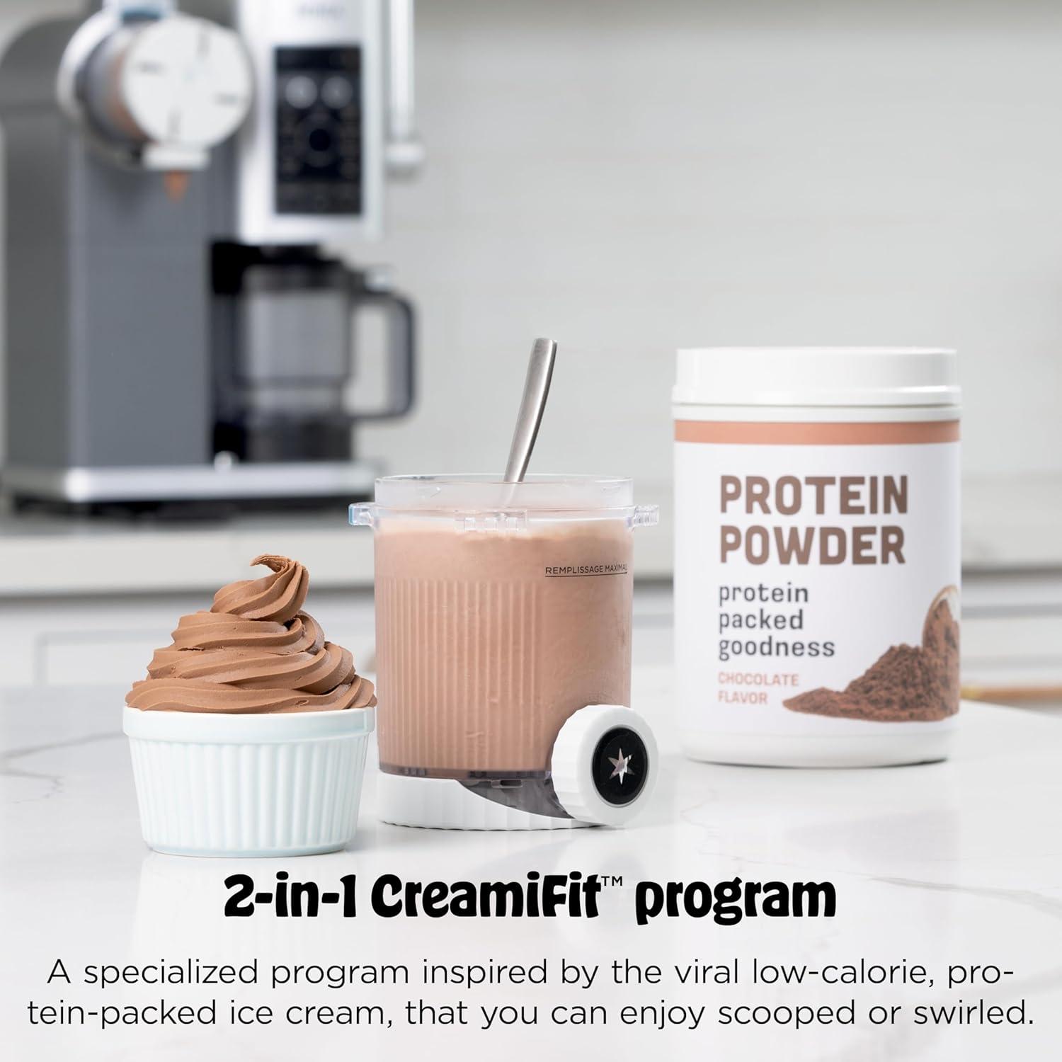 imageNinja CREAMi Scoop amp Swirl Ice Cream Maker Soft Serve Desserts Sorbet Milkshakes Frozen Yogurt and More 13in1 Programs Includes Handle and Two 16 oz 2in1 Pints NC701CREAMi Swirl