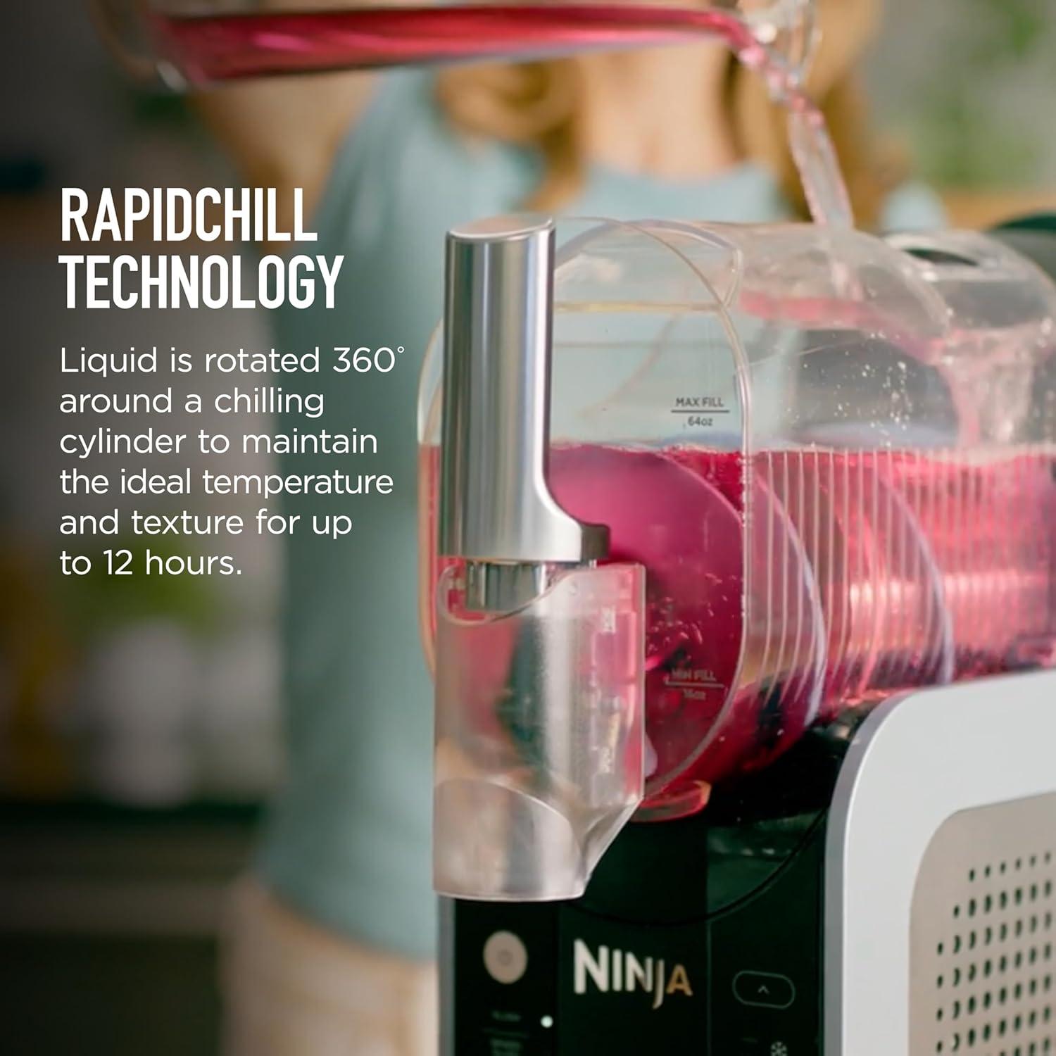 imageNinja SLUSHi with RapidChill Technology 88 oz Frozen Drink amp Slushie Machine 5 Preset Programs Margaritas Frapps and More Premium Accents Black FS301Orange Mango