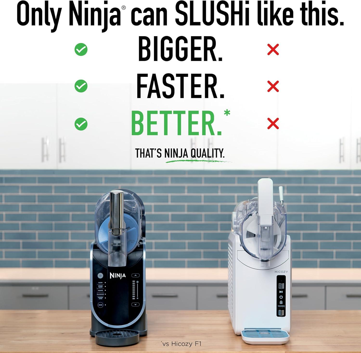 imageNinja SLUSHi with RapidChill Technology 88 oz Frozen Drink amp Slushie Machine 5 Preset Programs Margaritas Frapps and More Premium Accents Black FS301Orange Mango