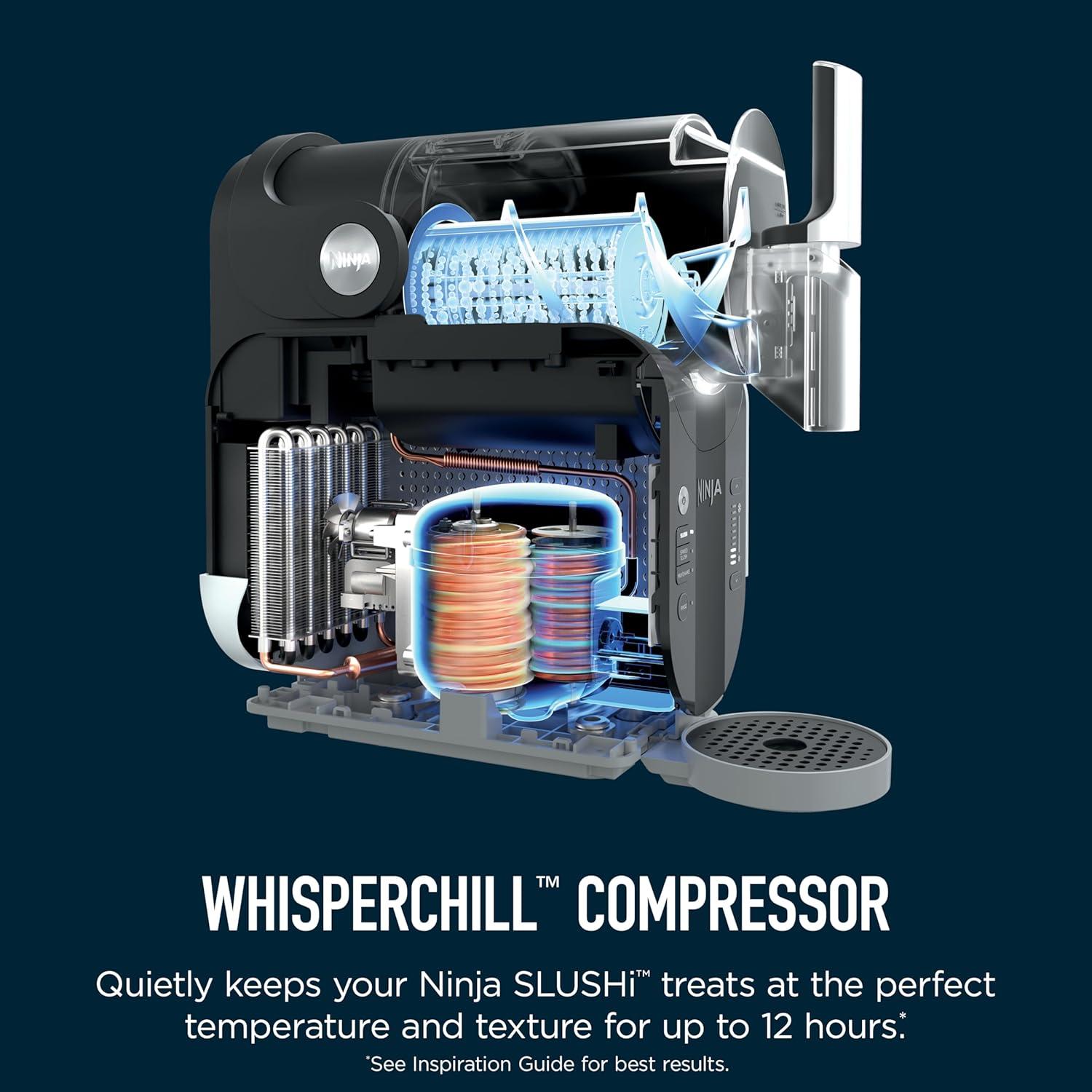 imageNinja SLUSHi with RapidChill Technology 88 oz Frozen Drink amp Slushie Machine 5 Preset Programs Margaritas Frapps and More Premium Accents Black FS301Black
