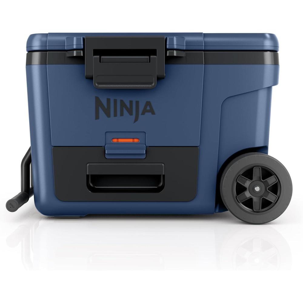 imageNinja  Cooler  FrostVault 45QT Cooler with Wheels  Insulated with Temp Dry Storage Drawer  Keeps Ice Cold for Days  for The Beach Camping Picnics amp More  Birch Beige  FB245CSLakeshore Blue