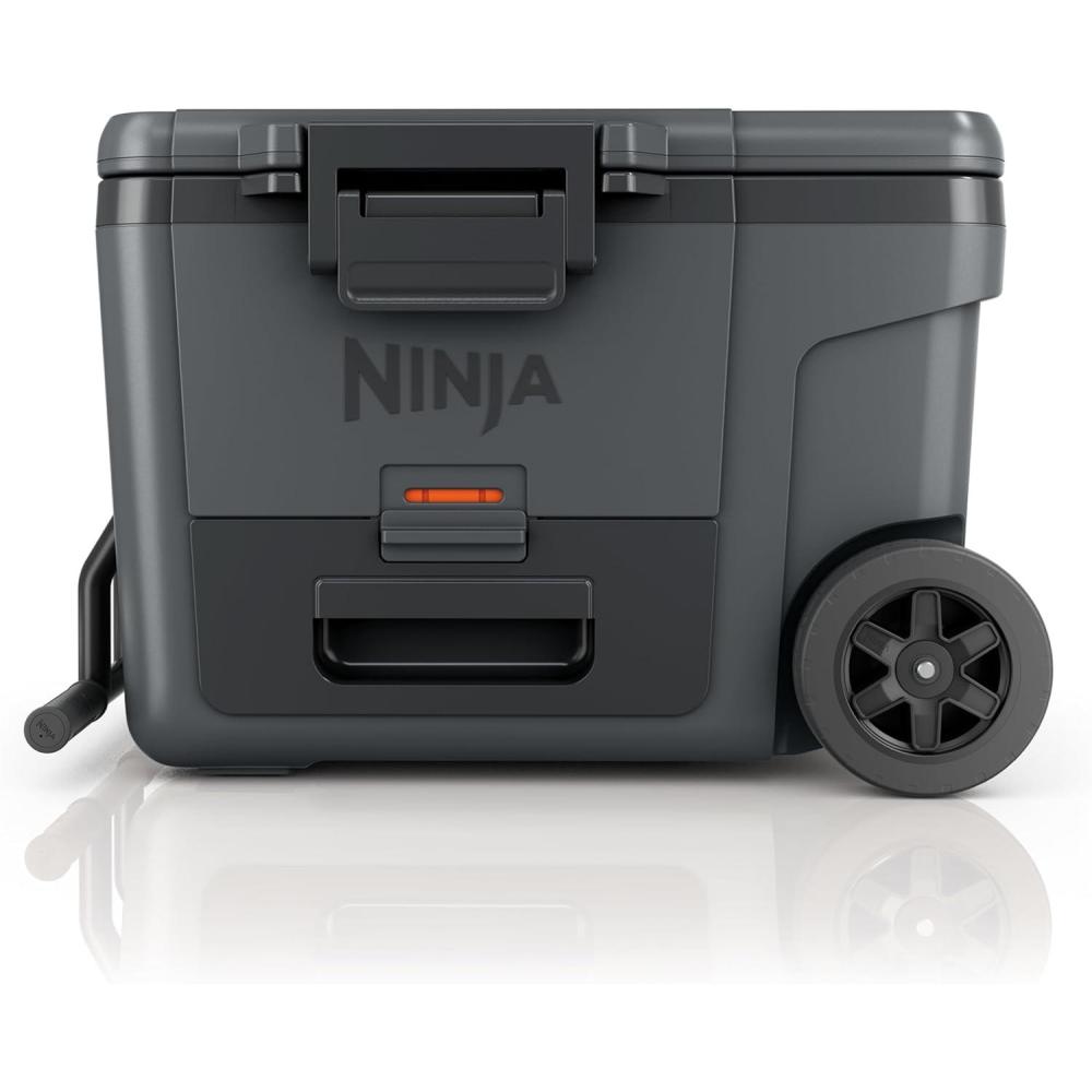 imageNinja  Cooler  FrostVault 45QT Cooler with Wheels  Insulated with Temp Dry Storage Drawer  Keeps Ice Cold for Days  for The Beach Camping Picnics amp More  Birch Beige  FB245CSCharcoal Grey