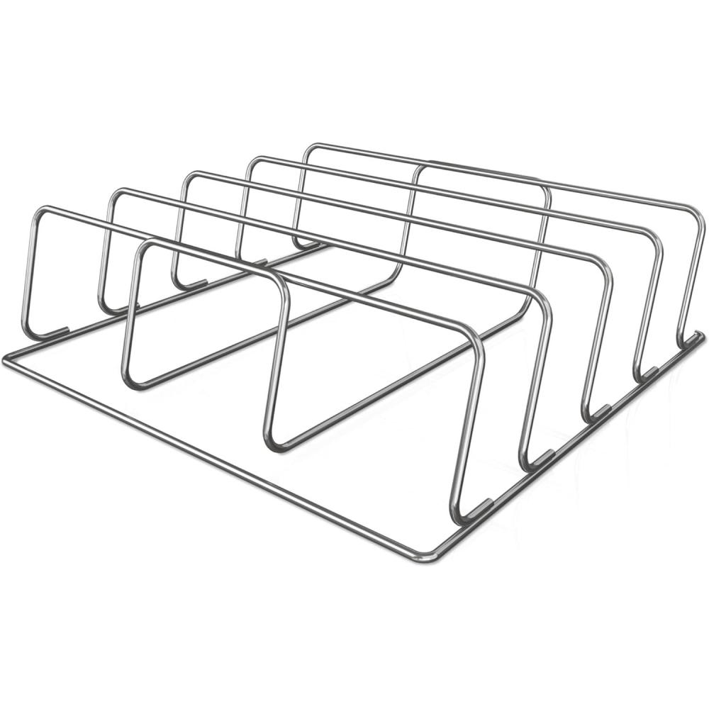 imageNinja XSKRACKXL Woodfire Rib Rack Compatible with OG800 and OG900 Series Smokes 4 Full Racks of Ribs Elevates Ribs for AllAround Airflow Even Bark Steel Silverholds up to 4 full racks of ribs