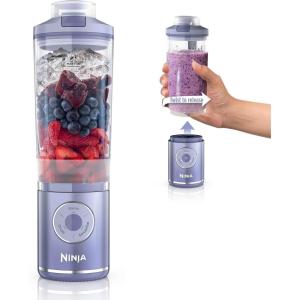 Ninja Blast Max, Portable & Personal Blender + Twist & Go, Smoothie, Blend, Ice Crush, 3 Programs, Cordless, 22 oz removable Vessel, Dishwasher Safe, Leakproof, Grey, BC251GY(Lavender)