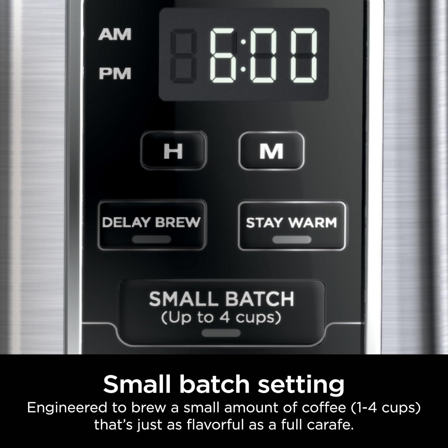 imageNinja 12Cup Programmable Coffee Brewer 2 Brew Styles Adjustable Warm Plate 60oz Water Reservoir Delay Brew BlackStainless Steel