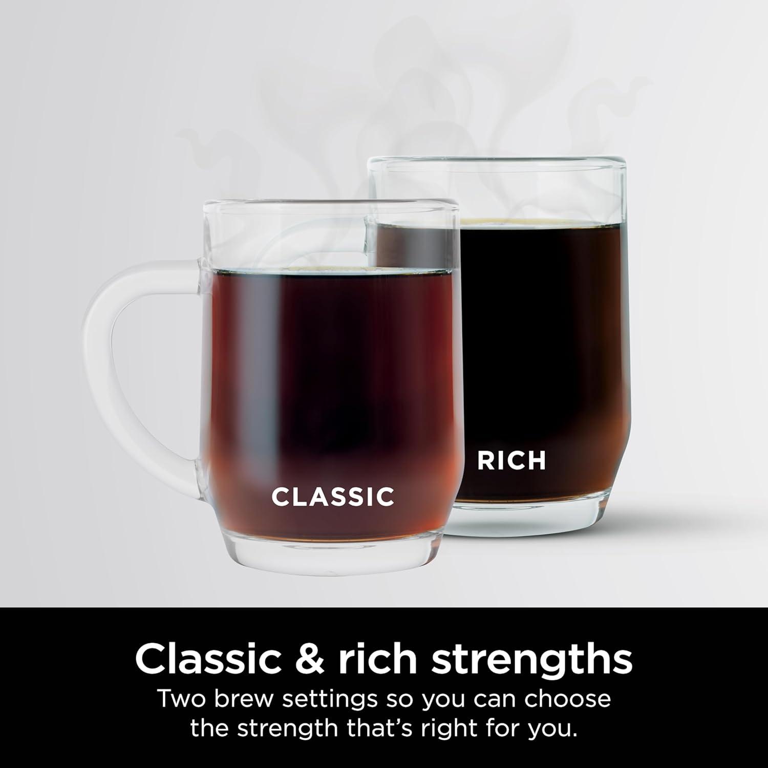 imageNinja 12Cup Programmable Coffee Brewer 2 Brew Styles Adjustable Warm Plate 60oz Water Reservoir Delay Brew BlackStainless Steel