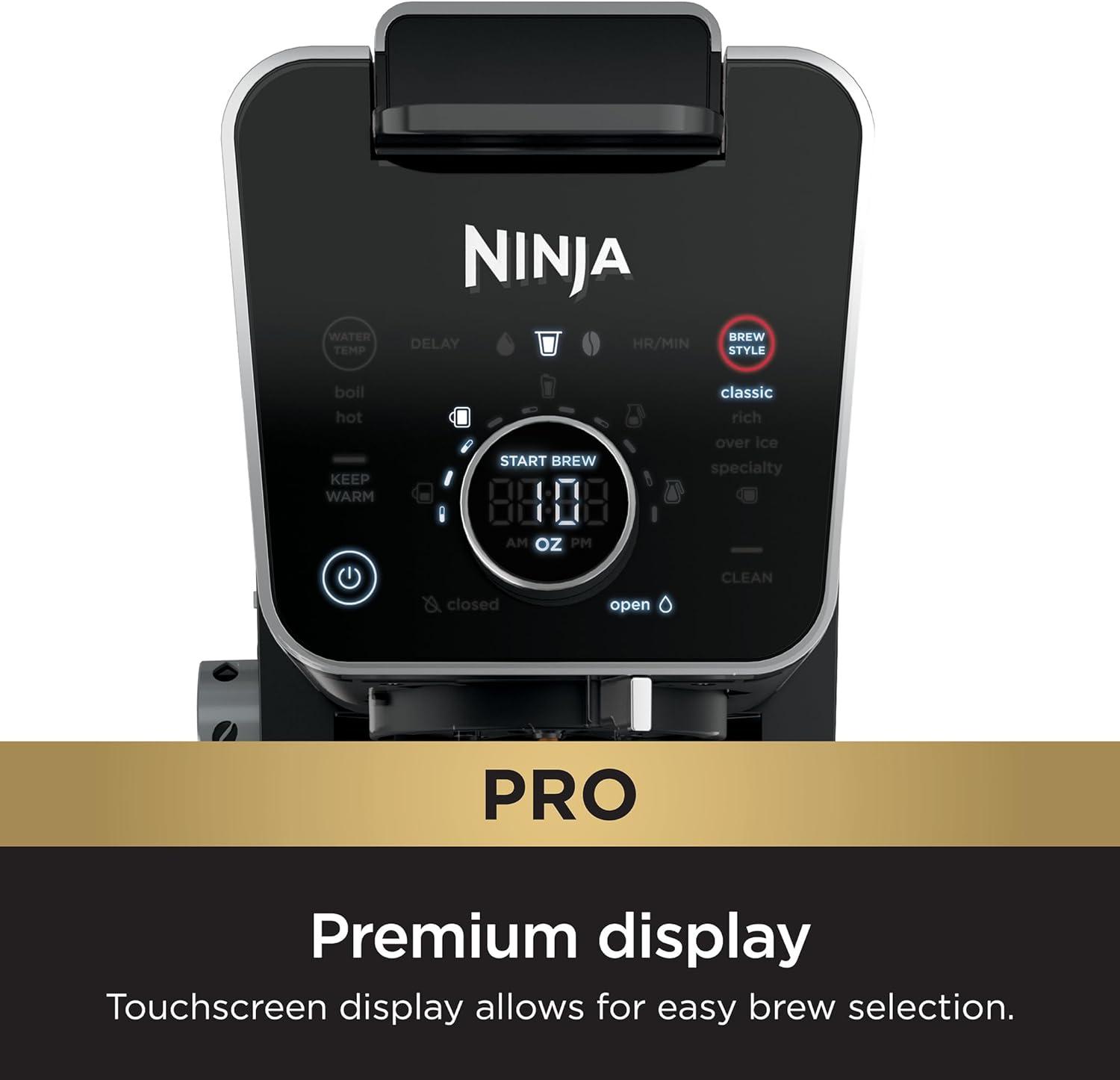imageNinja Hot and Iced Coffee Maker Single Serve Coffee Maker and Drip Coffee Machine DualBrew Pro Specialty 12Cup with KCup Combo Includes Permanent Filter CFP307Frother Paper Filter
