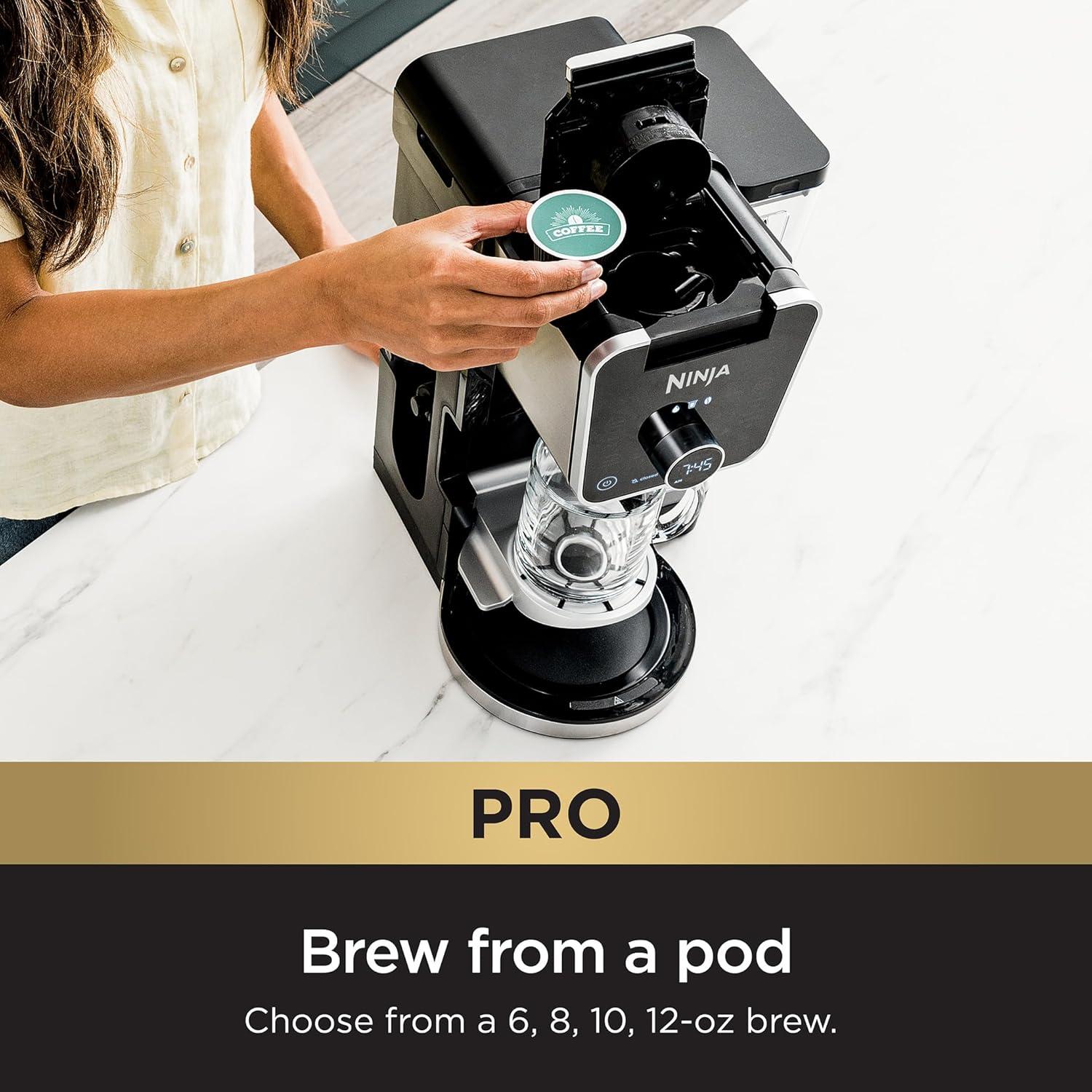 imageNinja Hot and Iced Coffee Maker Single Serve Coffee Maker and Drip Coffee Machine DualBrew Pro Specialty 12Cup with KCup Combo Includes Permanent Filter CFP307Frother Paper Filter